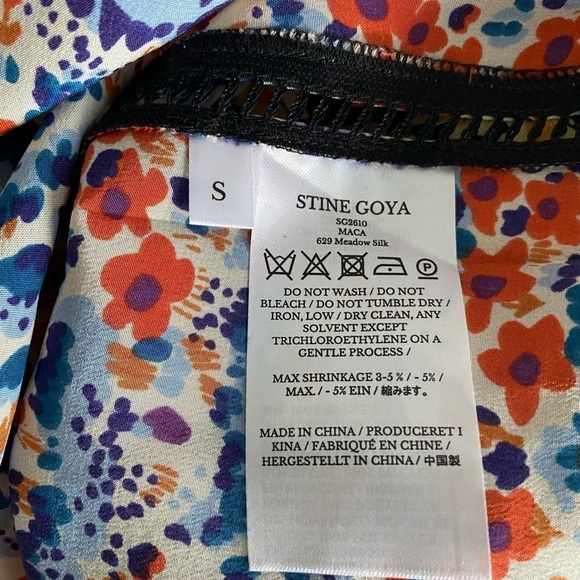 Stine Goya “Maca” Dress Multicolored Floral Longsleeve Midi Dress - Picture 9 of 10